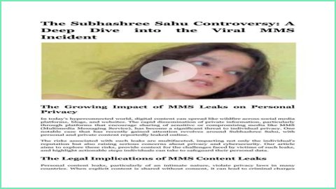 Shubhshree Sahu Viral MMS Video: Unpacking The Controversy And Its Impact